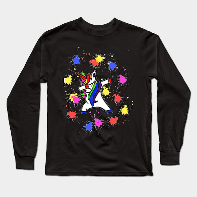 Dabbing unicorn gift shirt Long Sleeve T-Shirt by FouadBelbachir46